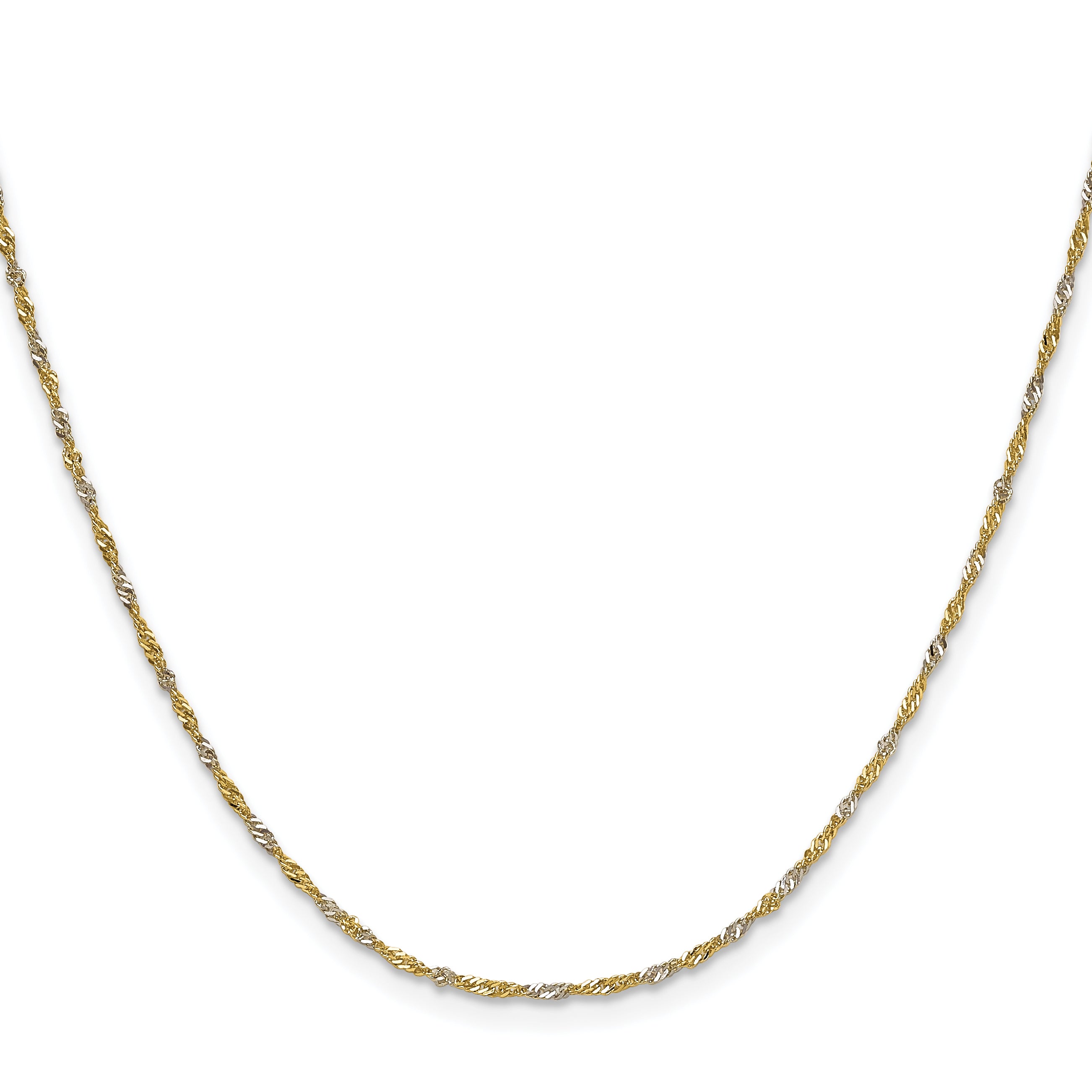 14K Yellow Gold Singapore Chain Necklace 1.4mm
