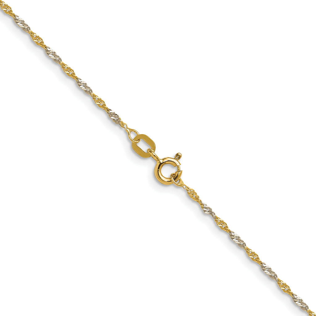 14K Yellow Gold Singapore Chain Necklace 1.4mm