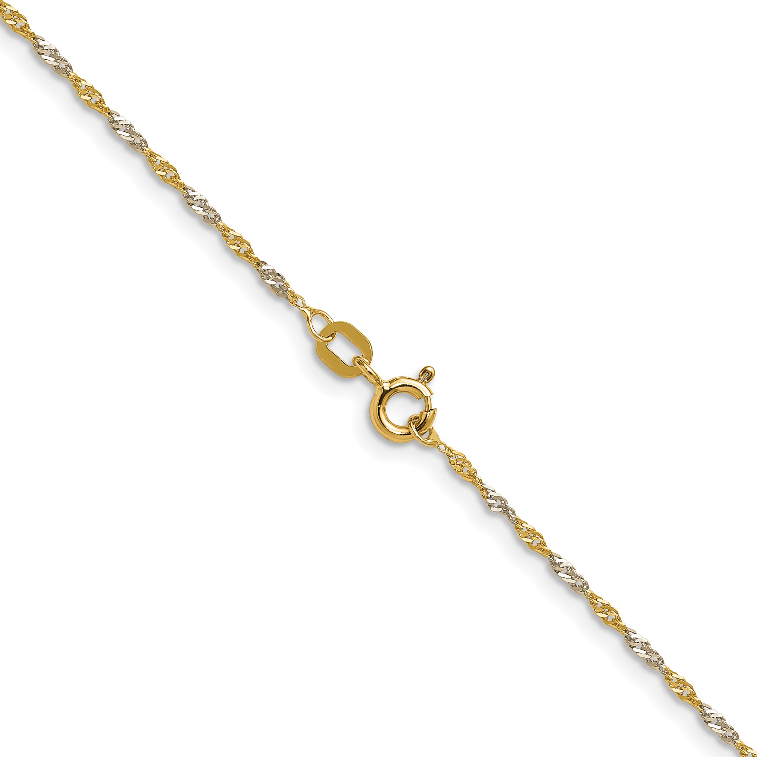 14K Yellow Gold Singapore Chain Necklace 1.4mm