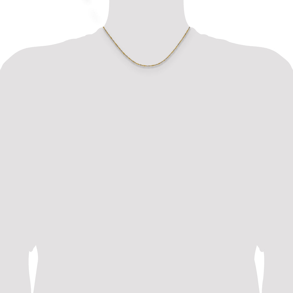 14K Yellow Gold Singapore Chain Necklace 1.4mm