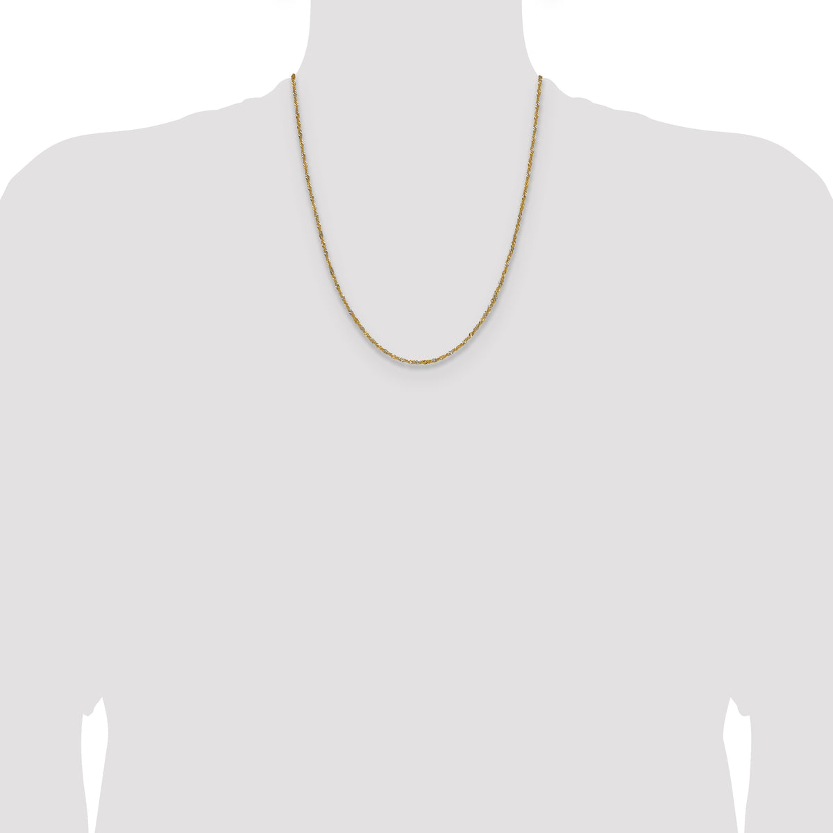 14k Yellow Gold with Rhodium 1.65mm Singapore Chain