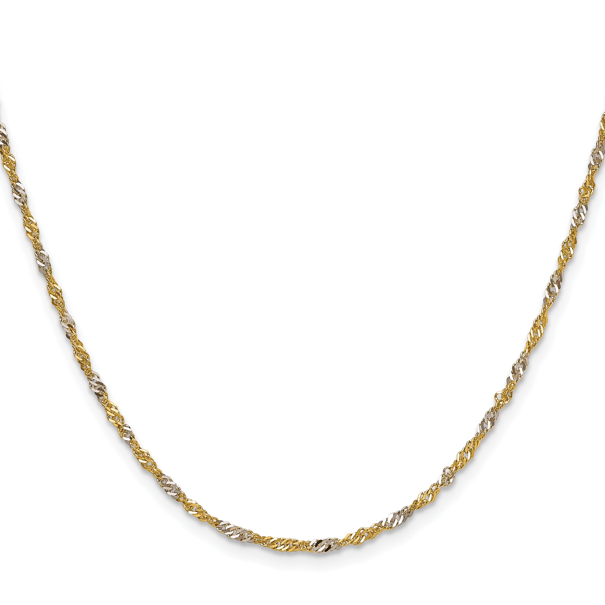 Singapore Chain Necklace in 14K Two-Tone Gold, 1.9mm Secondary image