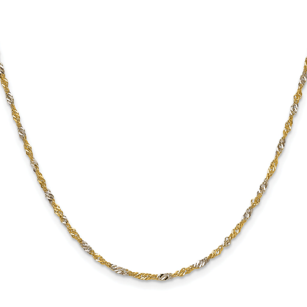 14K Yellow Gold Singapore Chain Necklace 1.9mm