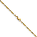 14k Yellow Gold with Rhodium 1.9mm Singapore Chain