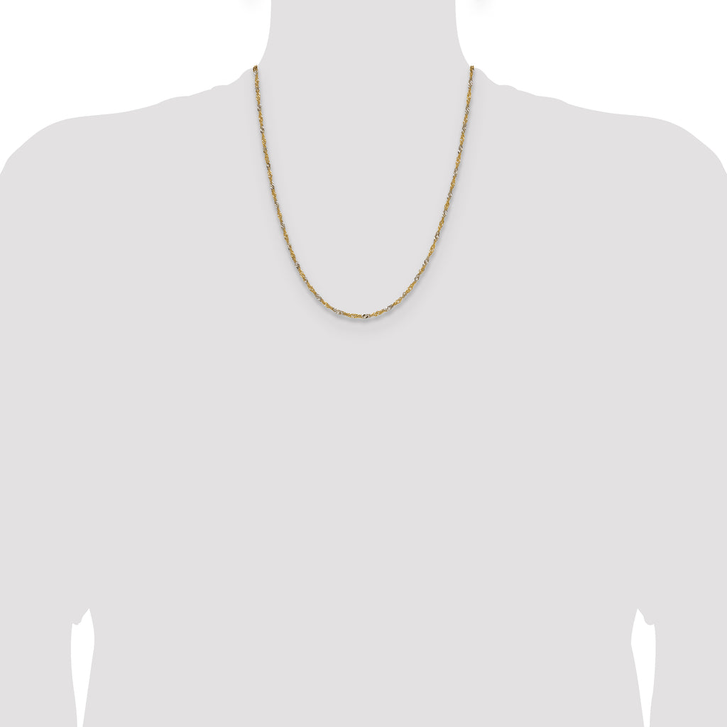 14K Yellow Gold Singapore Chain Necklace 1.9mm