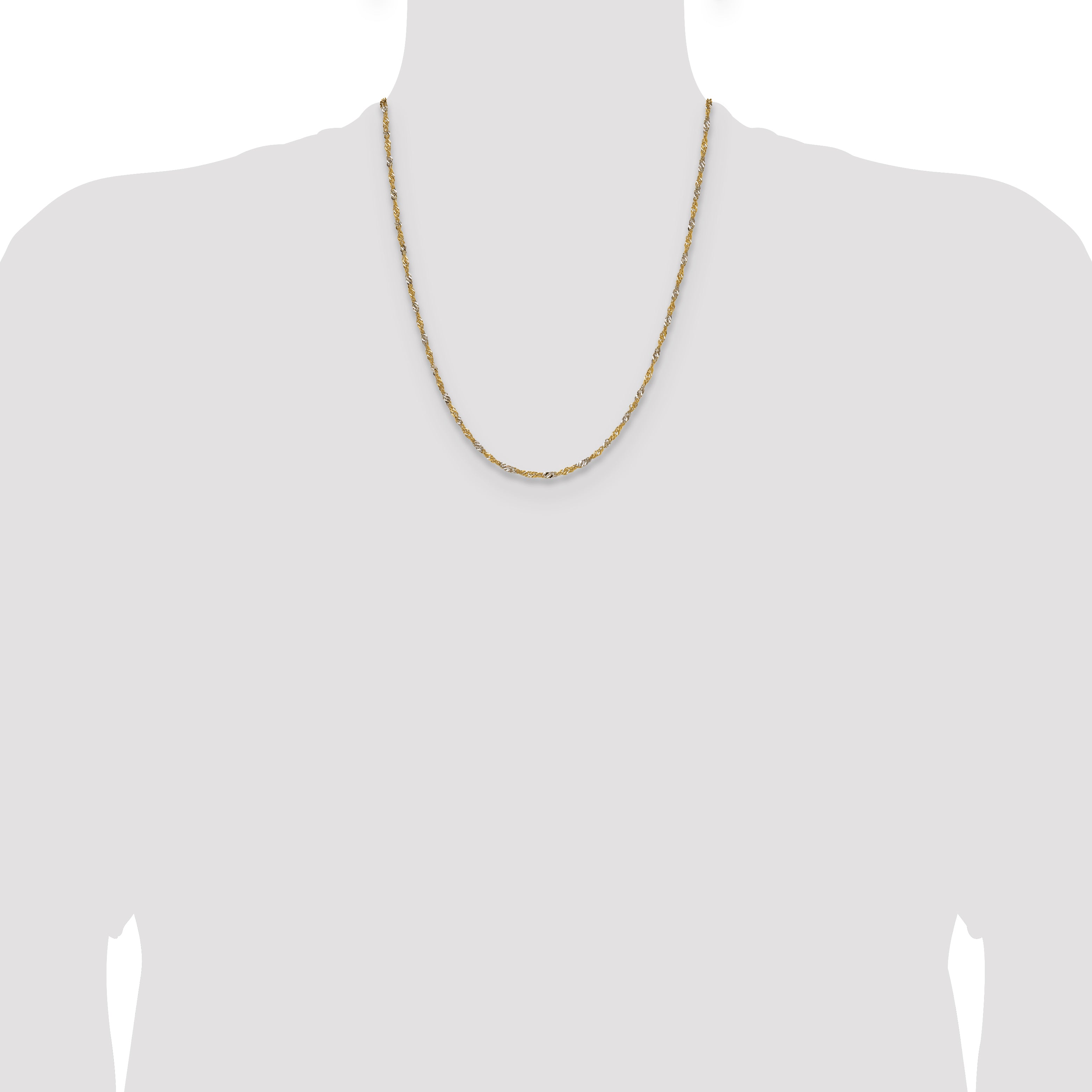 14K Yellow Gold Singapore Chain Necklace 1.9mm