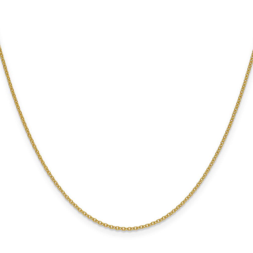 14K Yellow Gold Solid Cable Chain Necklace 1.5mm