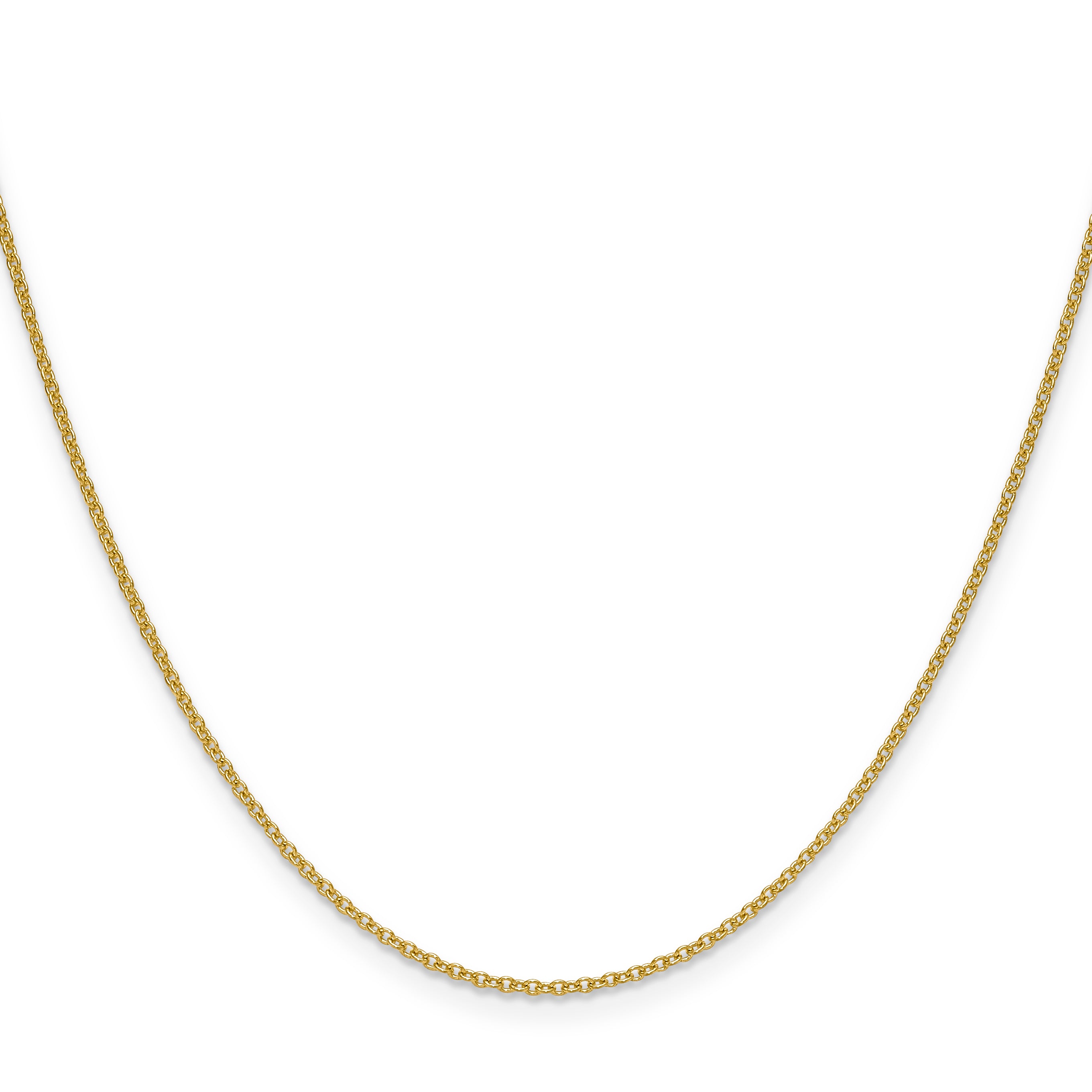 14K Yellow Gold Solid Cable Chain Necklace 1.5mm