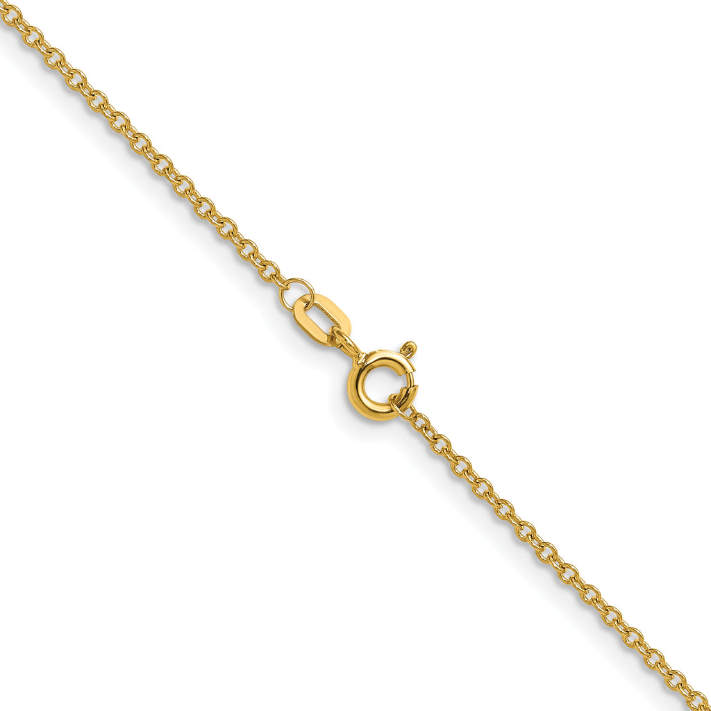 14K Yellow Gold Solid Cable Chain Necklace 1.5mm