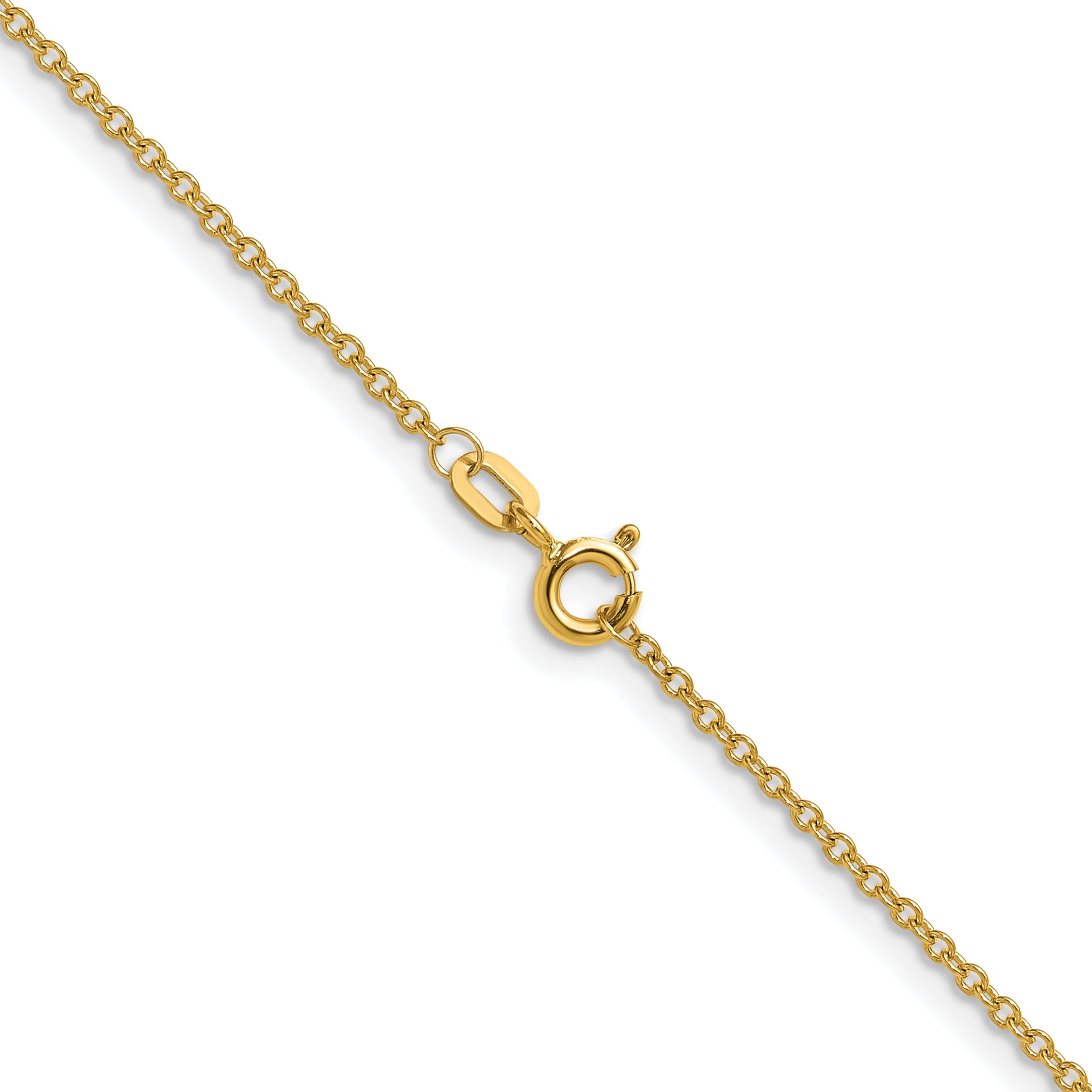14K Yellow Gold Solid Cable Chain Necklace 1.5mm
