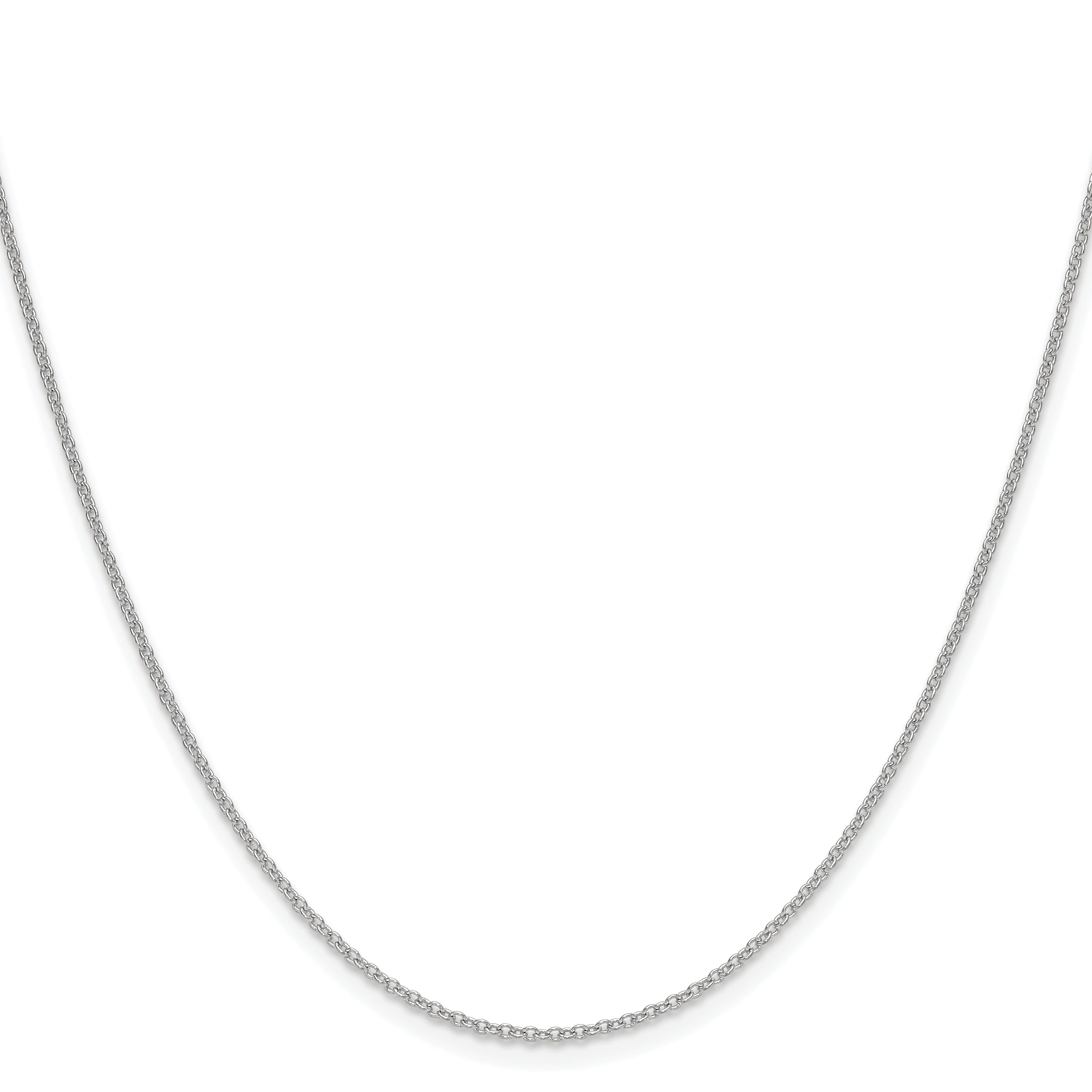 14K White Gold Solid Cable Chain Necklace 1.5mm Secondary image
