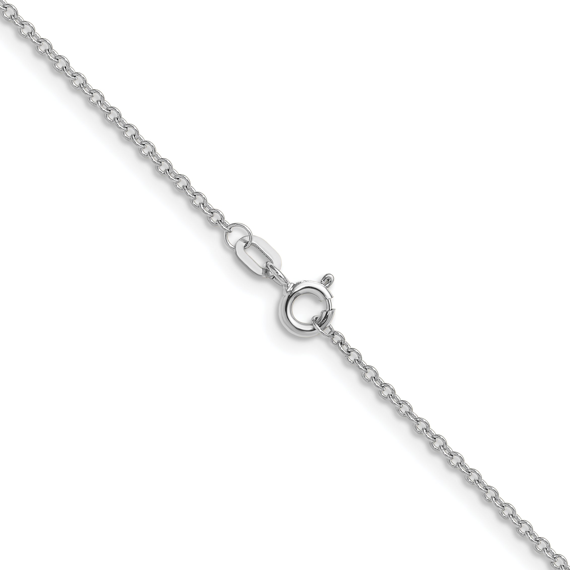14K White Gold Solid Cable Chain Necklace 1.5mm
