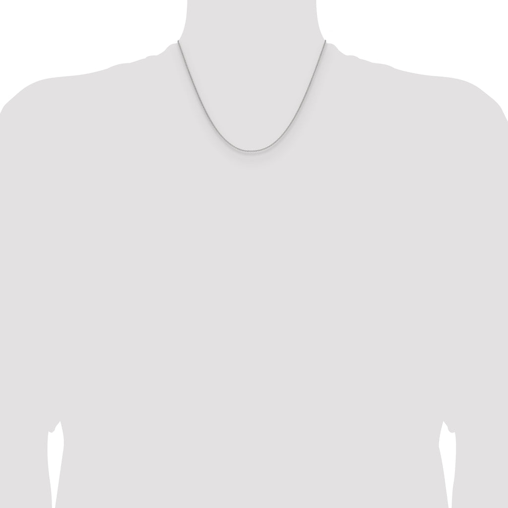14K White Gold Solid Cable Chain Necklace 1.5mm