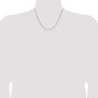 14K White Gold Solid Cable Chain Necklace 1.5mm