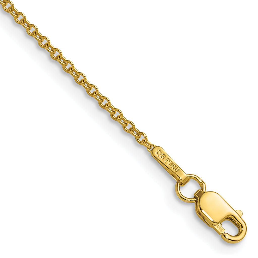 14K Yellow Gold Solid Cable Chain Necklace 1.5mm