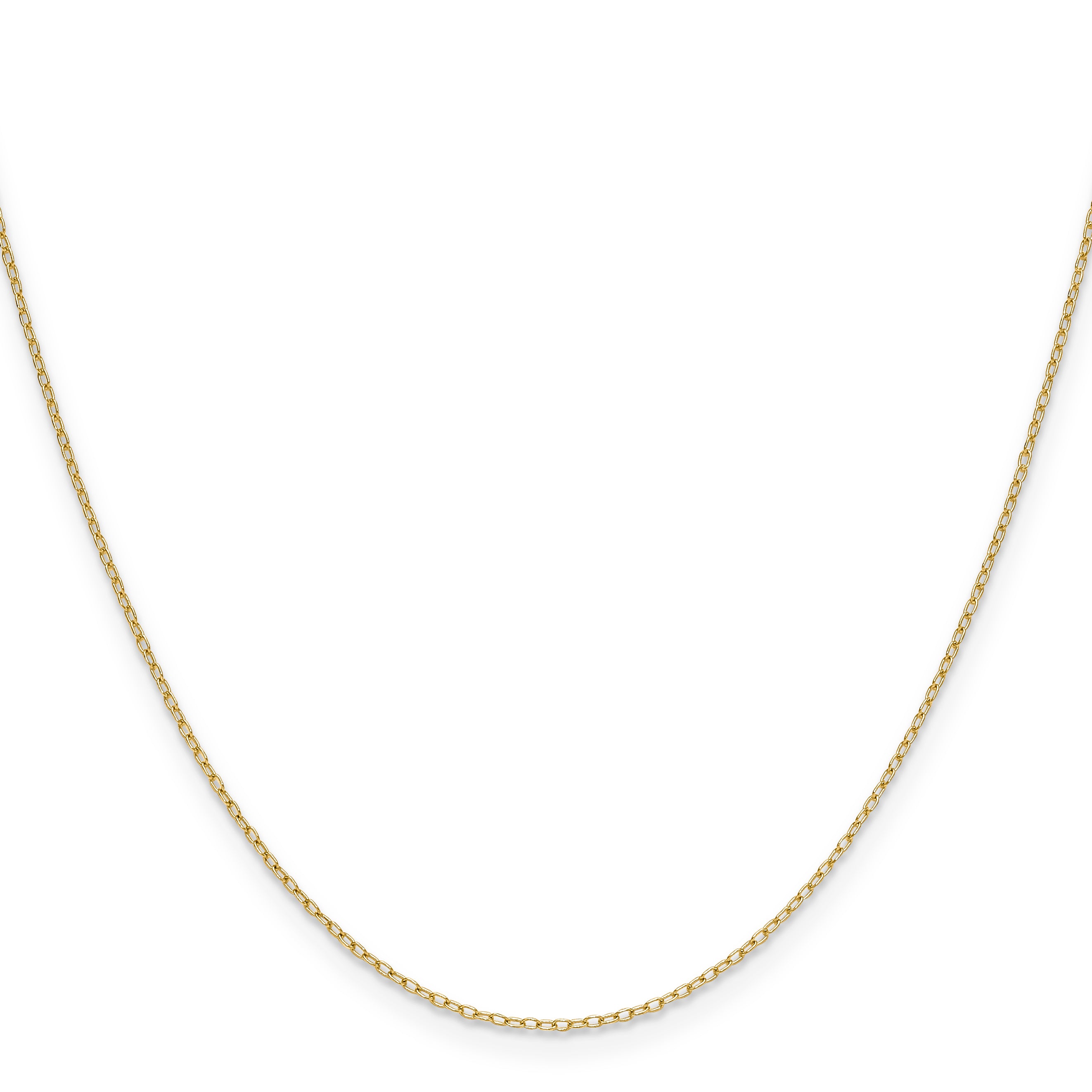 14K Yellow Gold Solid Forzantine Chain Necklace 0.8mm