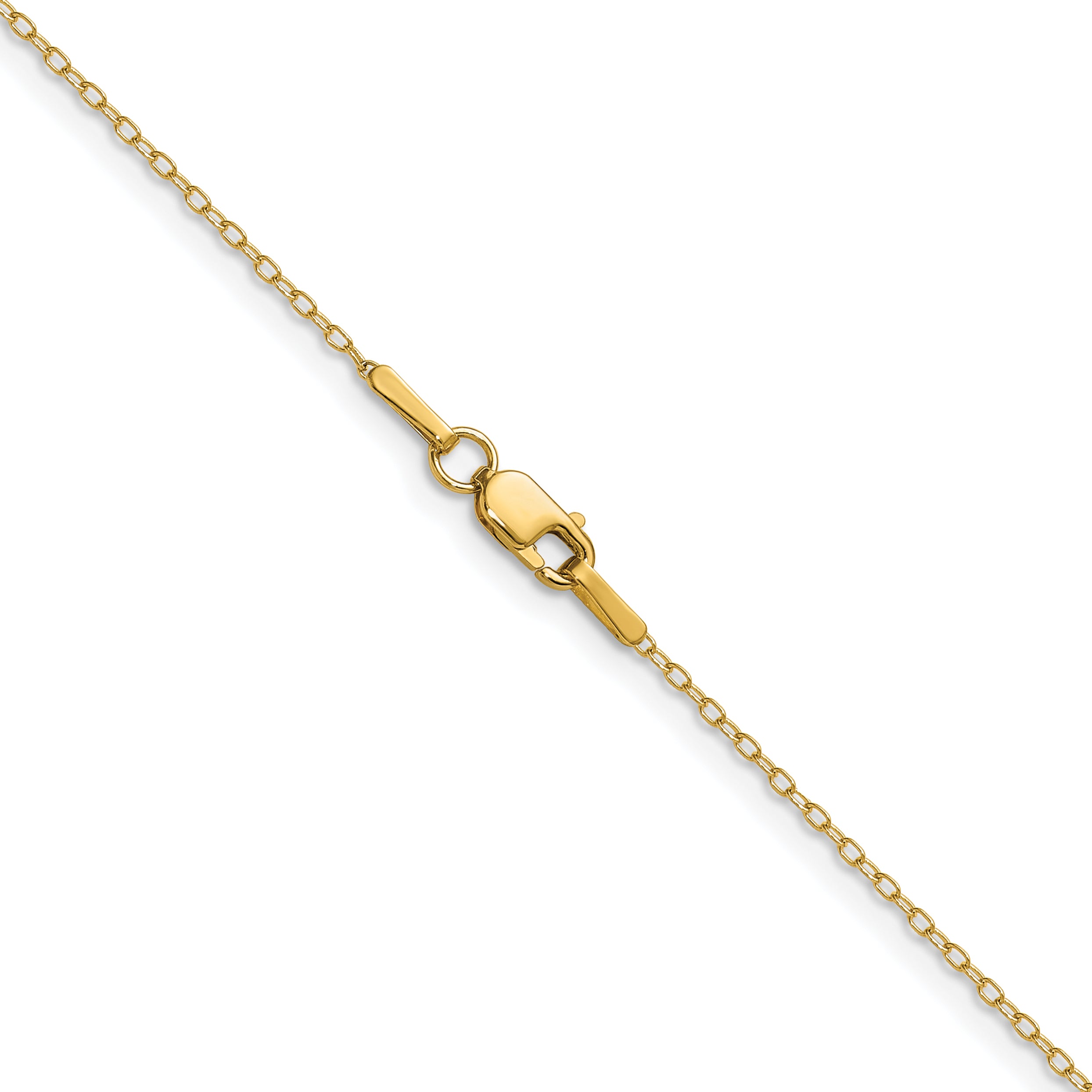 14K Yellow Gold Solid Forzantine Chain Necklace 0.8mm