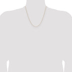14K Yellow Gold Solid Forzantine Chain Necklace 0.8mm
