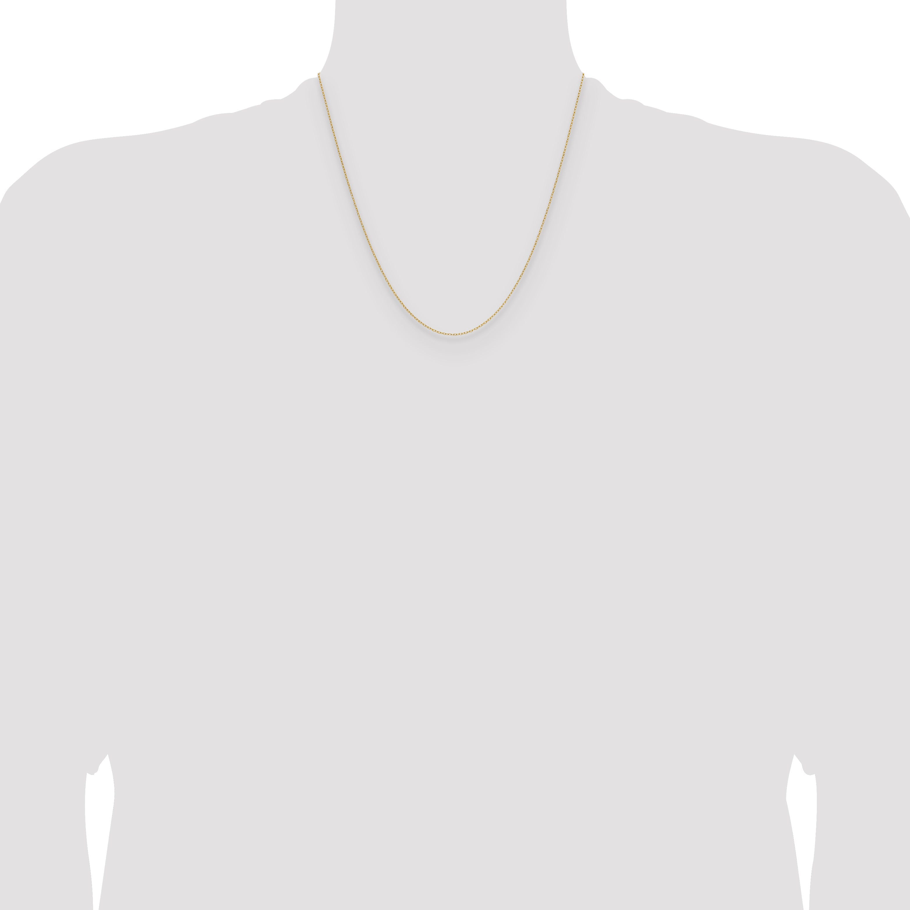 14K Yellow Gold Solid Forzantine Chain Necklace 0.8mm