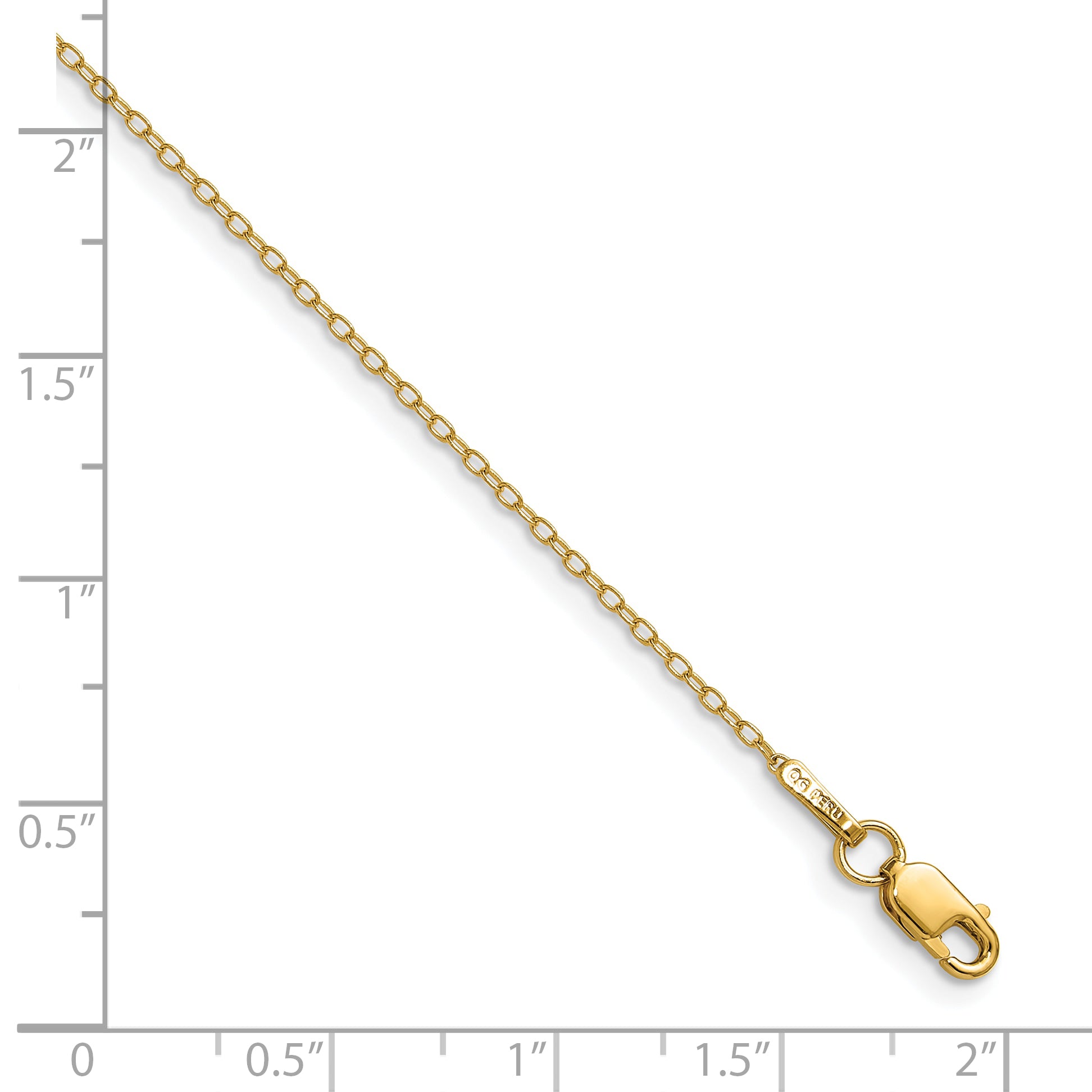 14k .8mm Forzantine Cable Chain Anklet Secondary image
