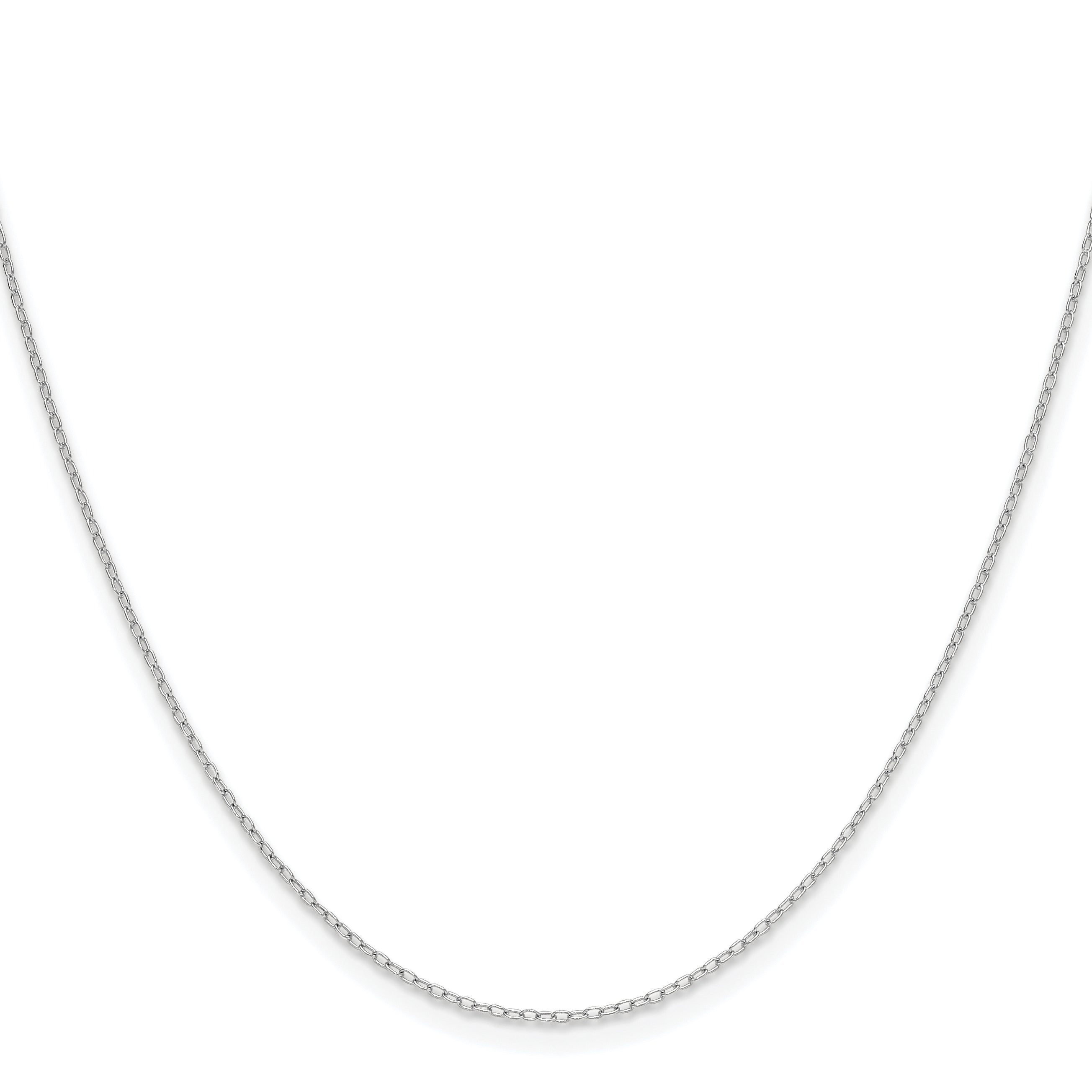 14k White Gold .8mm Forzantine Cable Chain Secondary image