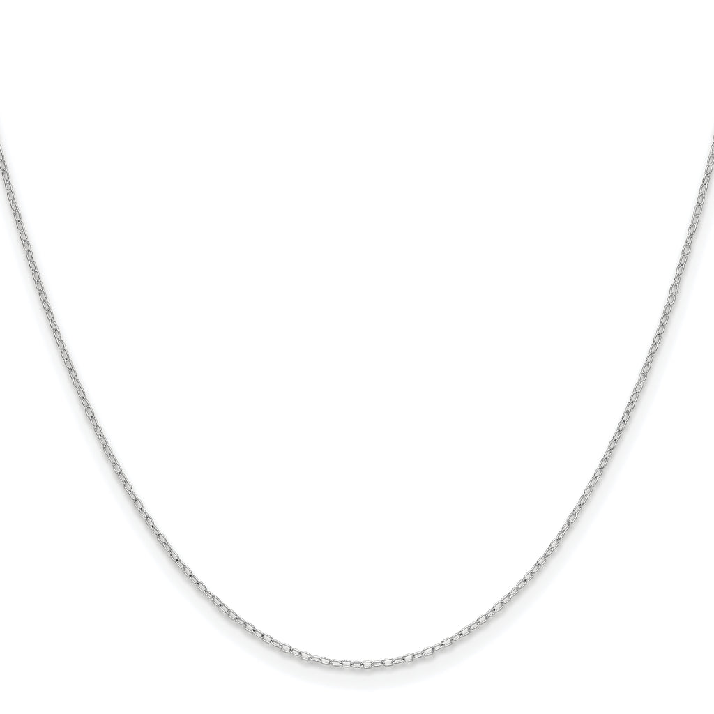 14K White Gold Solid Forzantine Chain Necklace 0.8mm