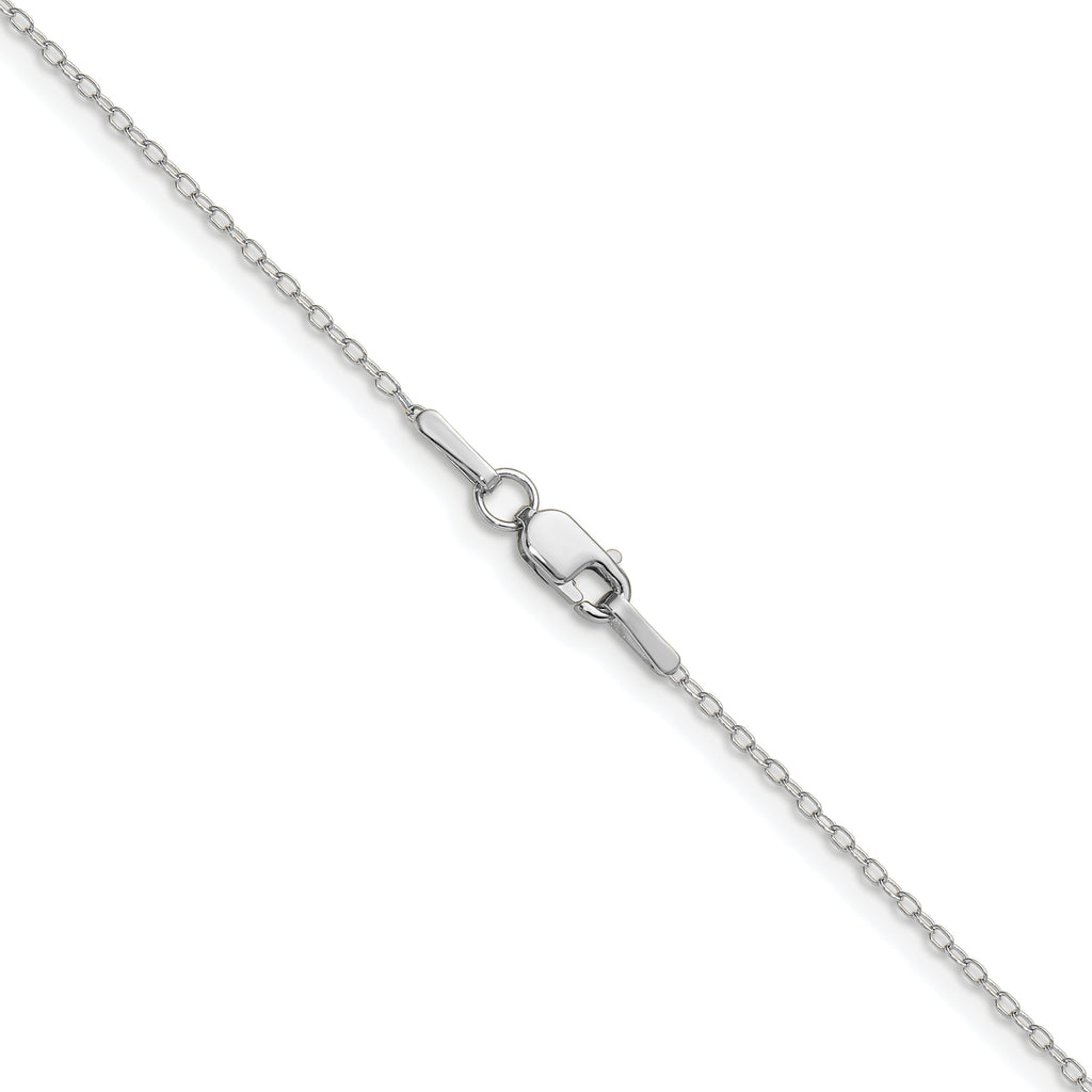 14K White Gold Solid Forzantine Chain Necklace 0.8mm