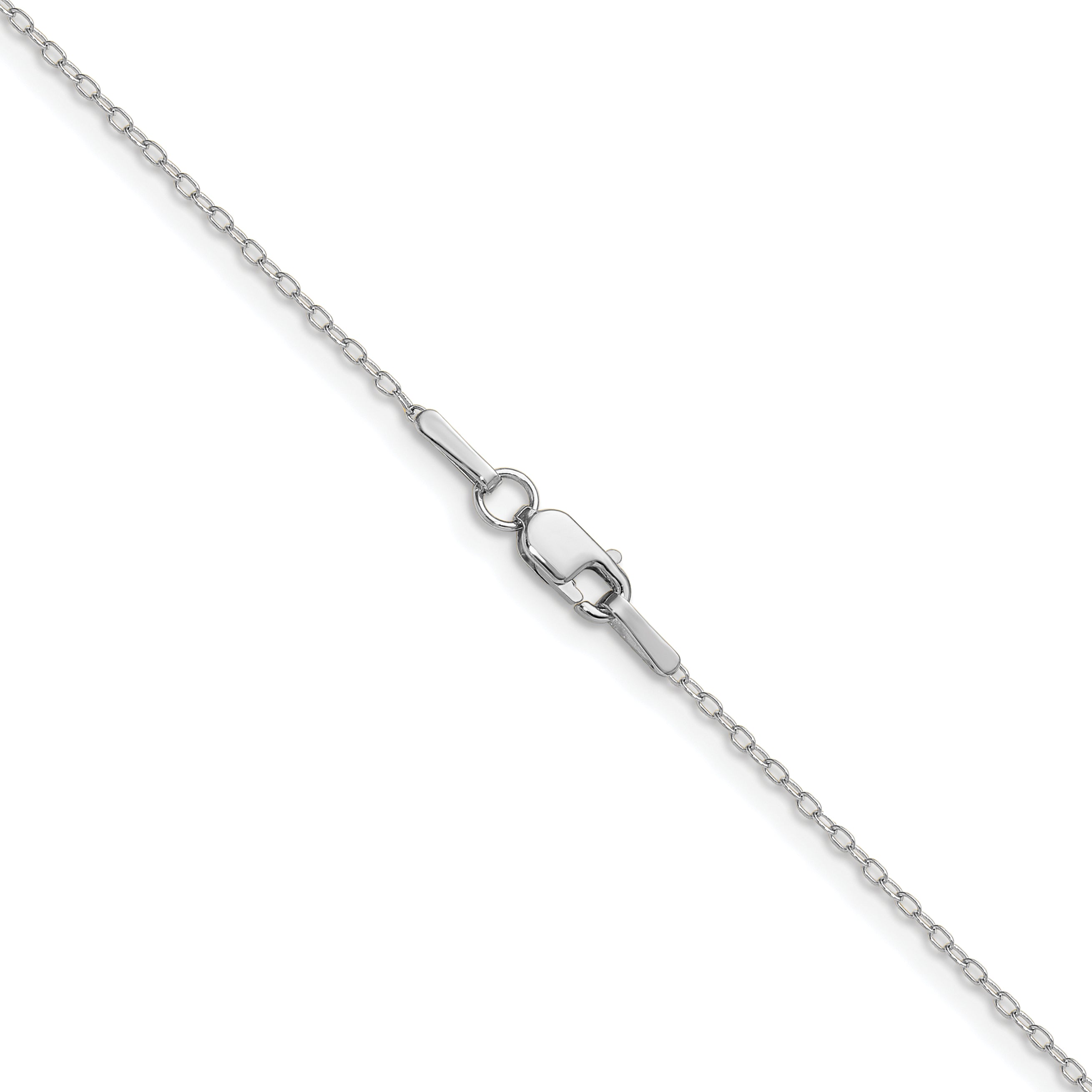 14K White Gold Solid Forzantine Chain Necklace 0.8mm