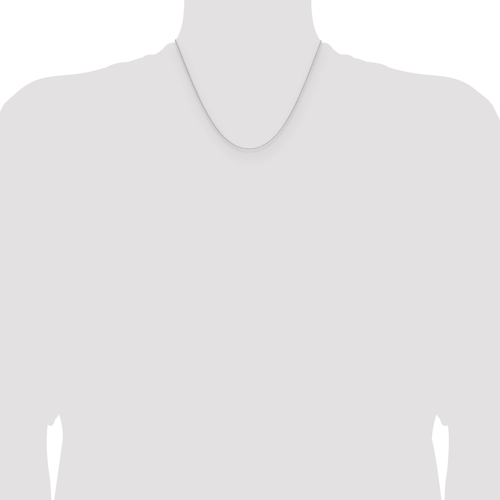 14K White Gold Solid Forzantine Chain Necklace 0.8mm