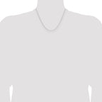 14K White Gold Solid Forzantine Chain Necklace 0.8mm