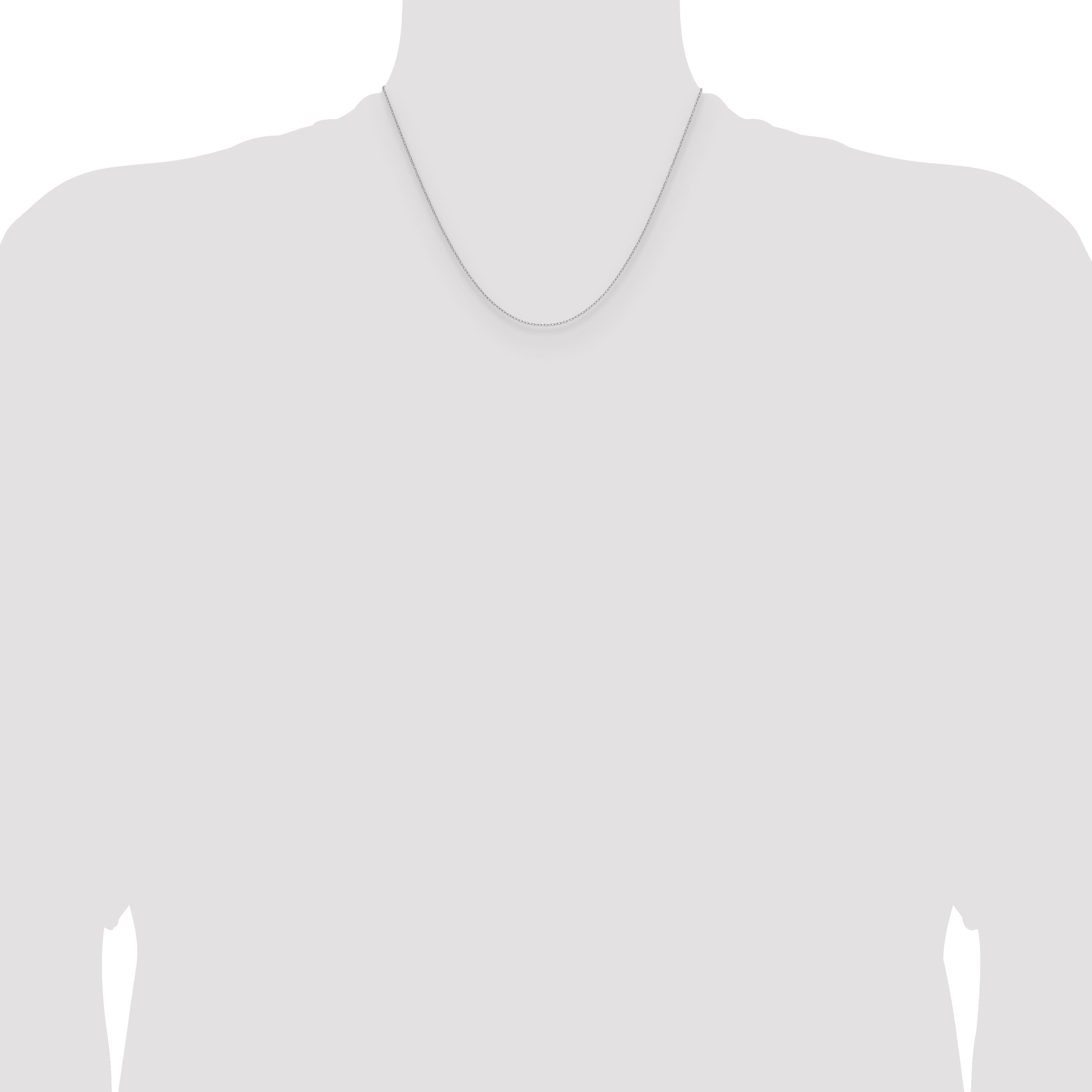 14K White Gold Solid Forzantine Chain Necklace 0.8mm