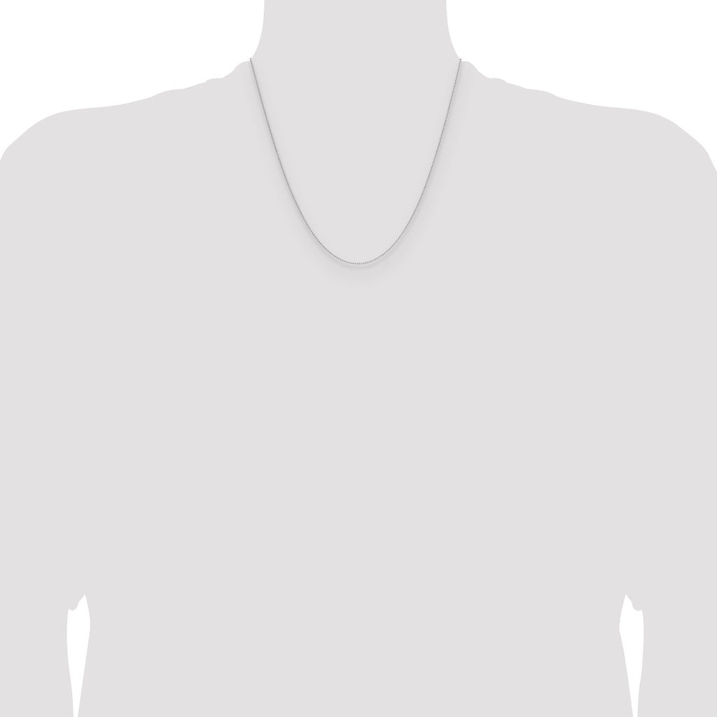 14K White Gold Solid Forzantine Chain Necklace 0.8mm - Sophia Jewelers