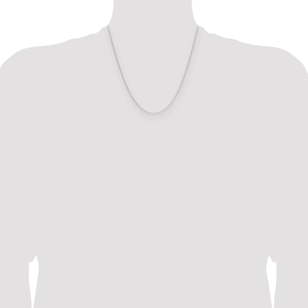 14K White Gold Solid Forzantine Chain Necklace 0.8mm - Sophia Jewelers