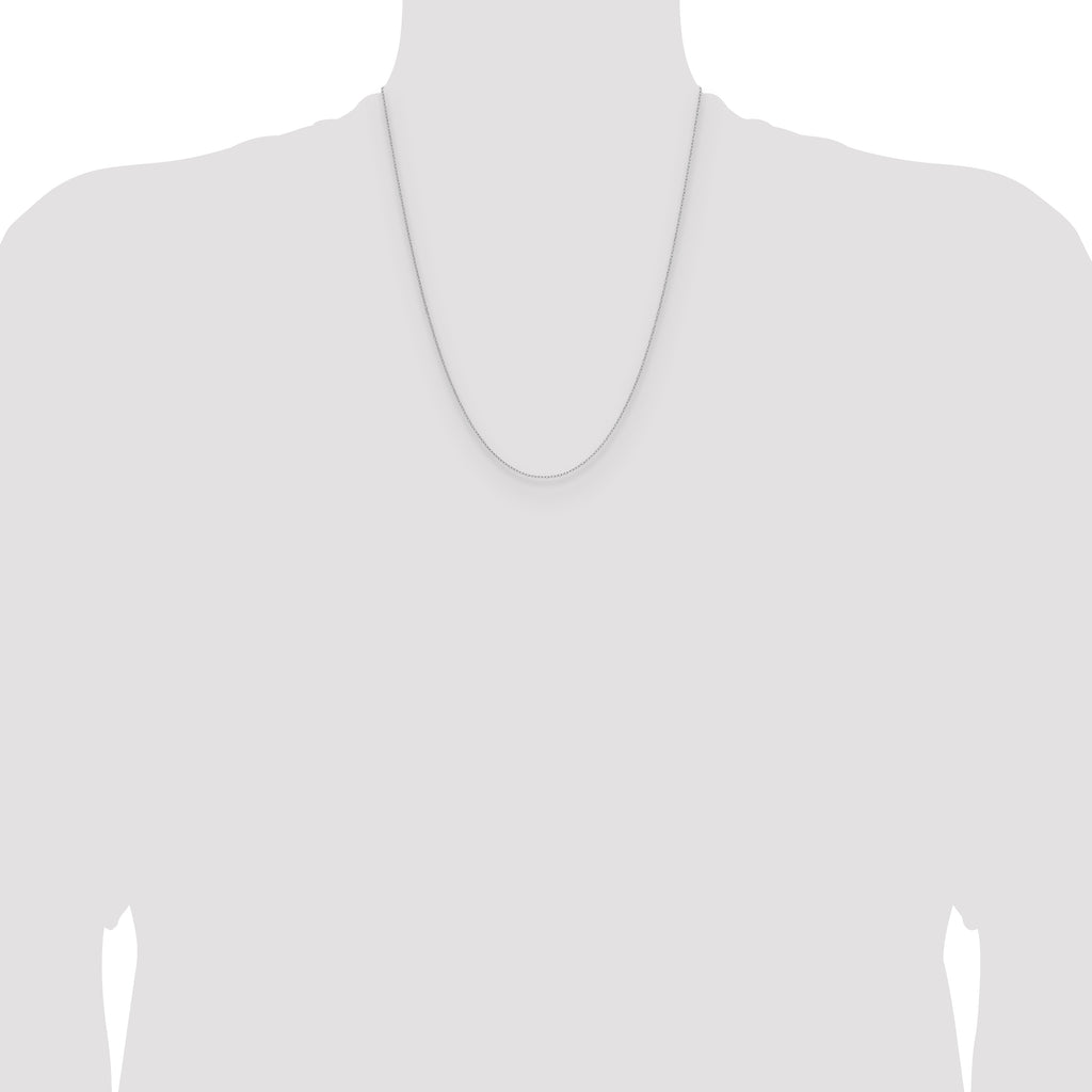 14k White Gold .8mm Forzantine Cable Chain
