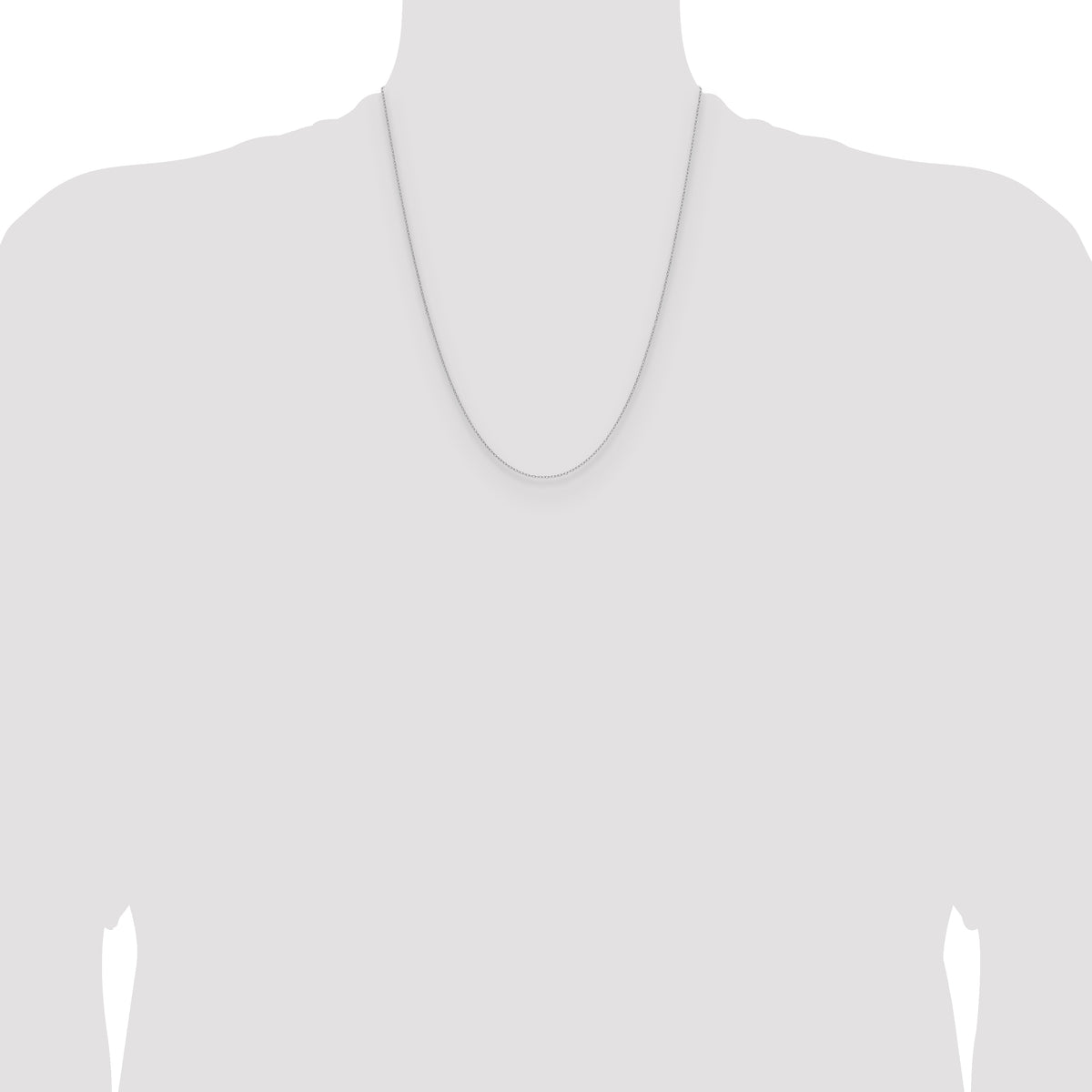 14K White Gold Solid Forzantine Chain Necklace 0.8mm - Sophia Jewelers
