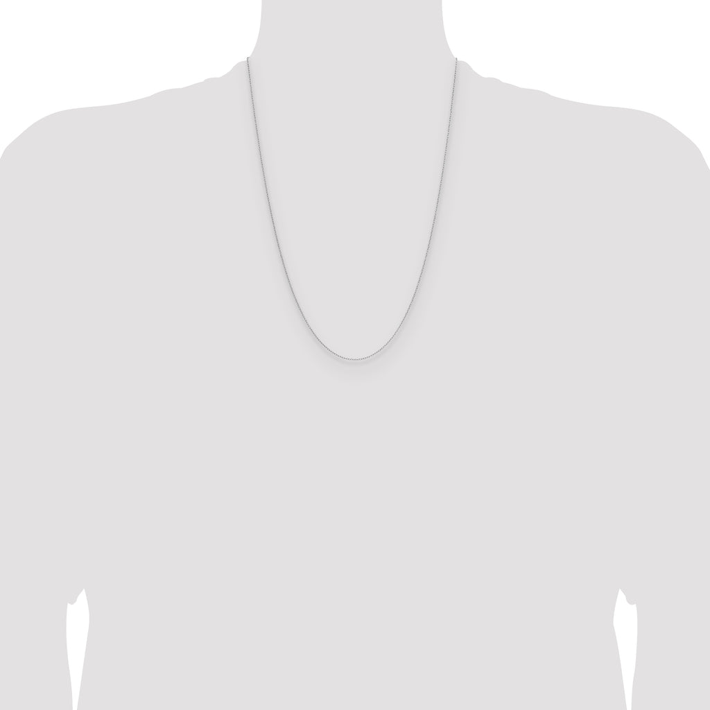 14K White Gold Solid Forzantine Chain Necklace 0.8mm - Sophia Jewelers