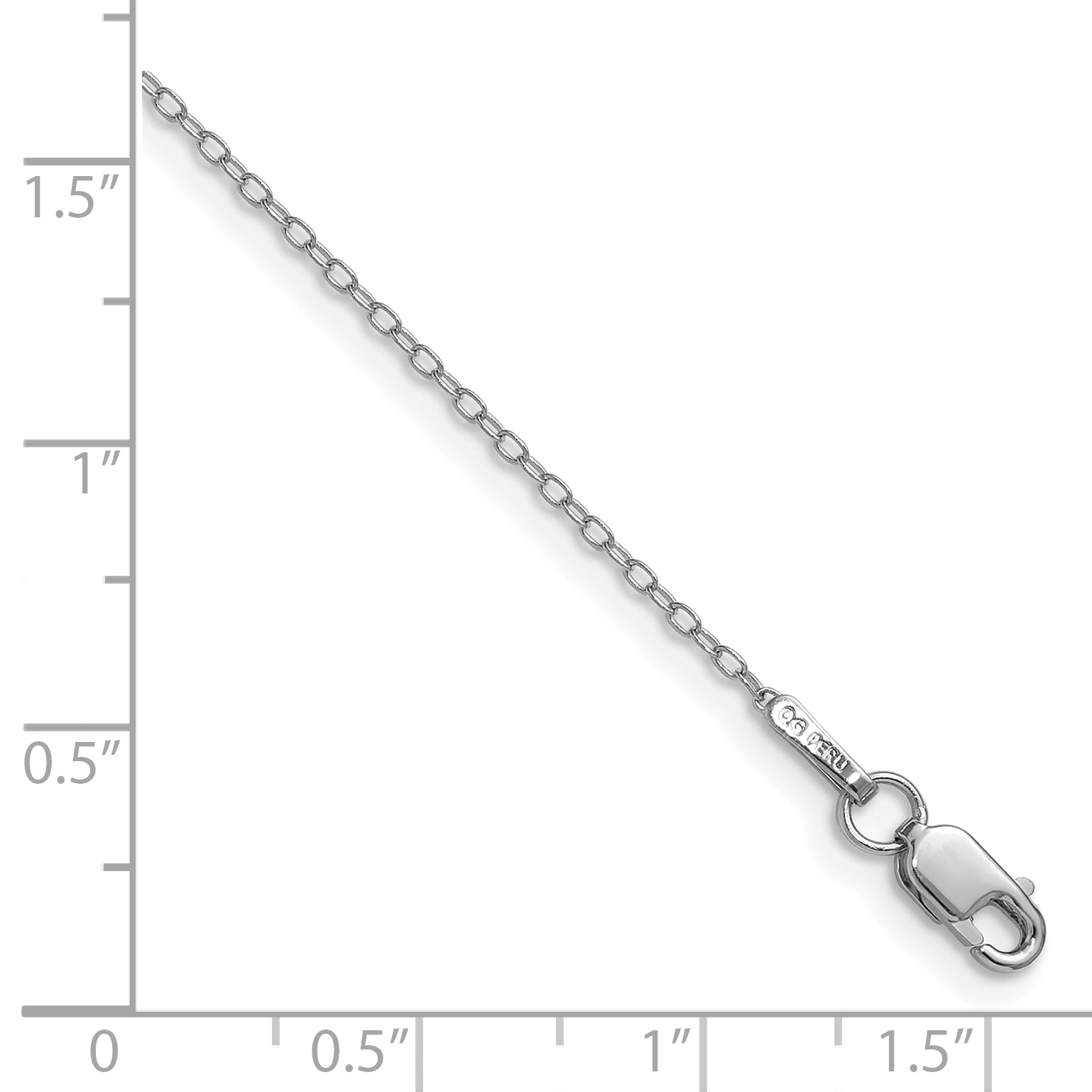 14k WG .8mm Forzantine Cable Chain Anklet Secondary image
