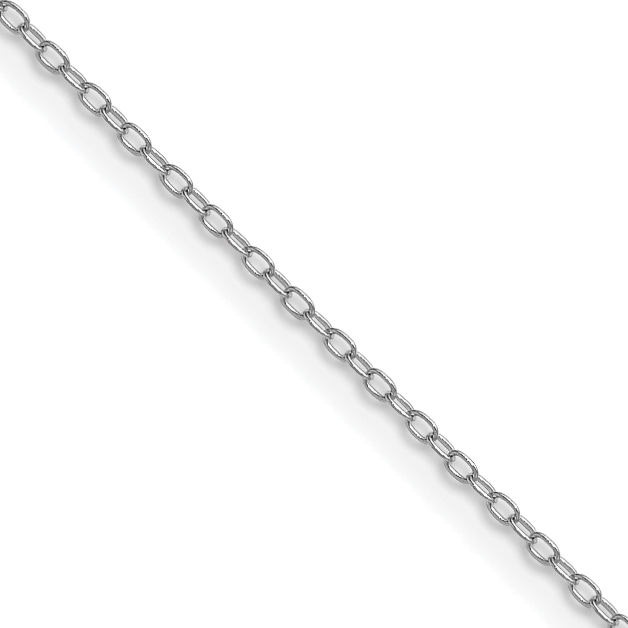 14k White Gold .8mm Forzantine Cable Chain Main image