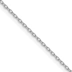 14K White Gold Solid Forzantine Chain Necklace 0.8mm