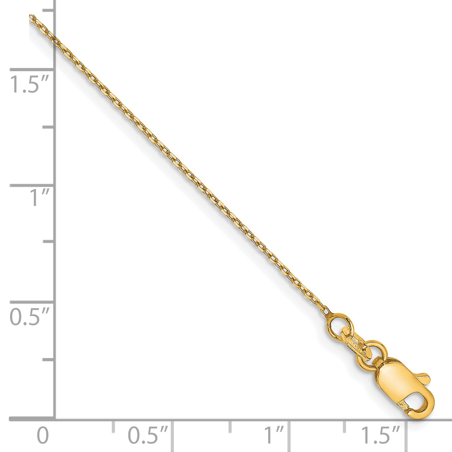 14k .8mm D/C Forzantine Cable Chain Anklet Secondary image