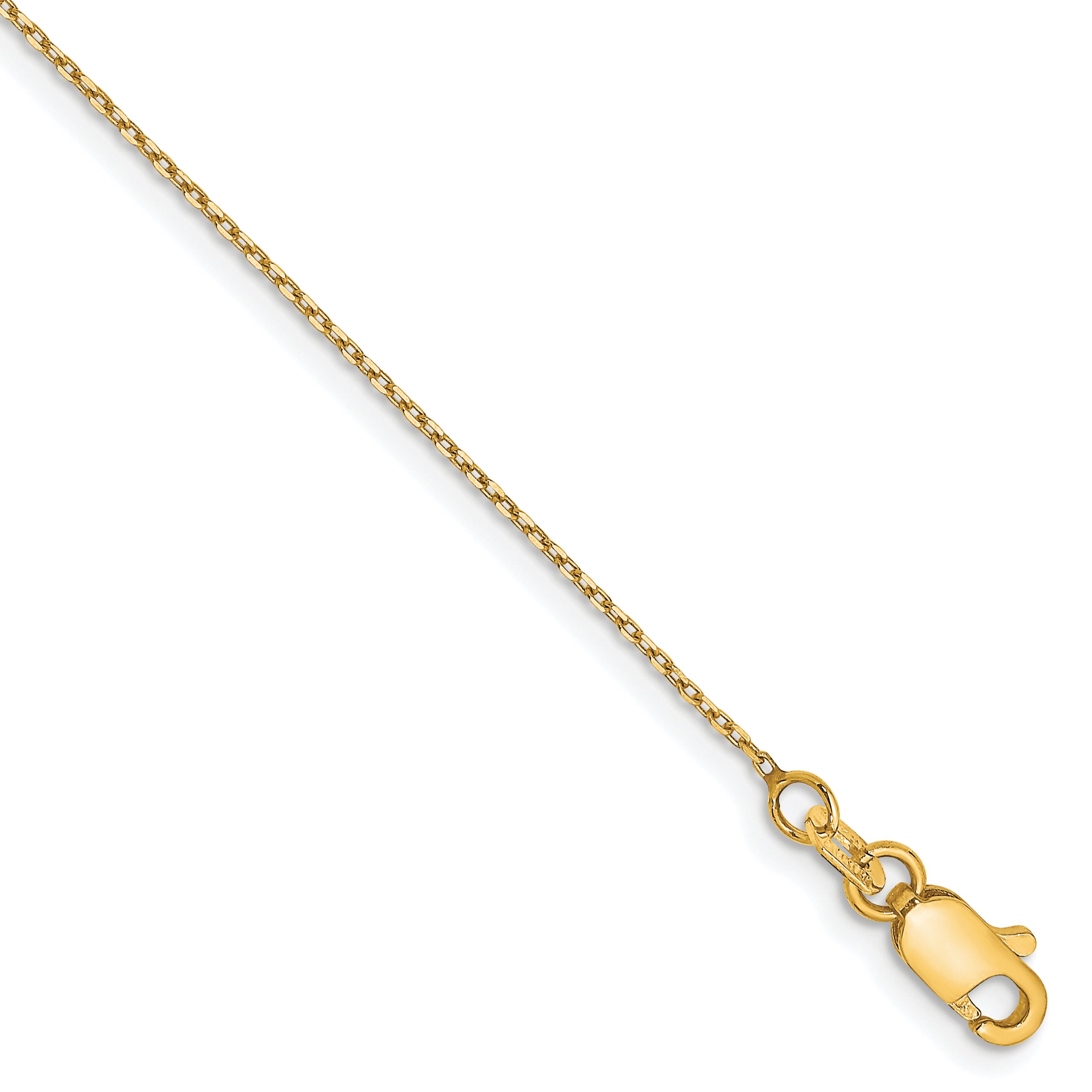 14k .8mm D/C Forzantine Cable Chain Anklet Main image
