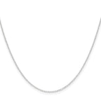 14K White Gold Solid Diamond-Cut Forzantine Chain Necklace 0.8mm