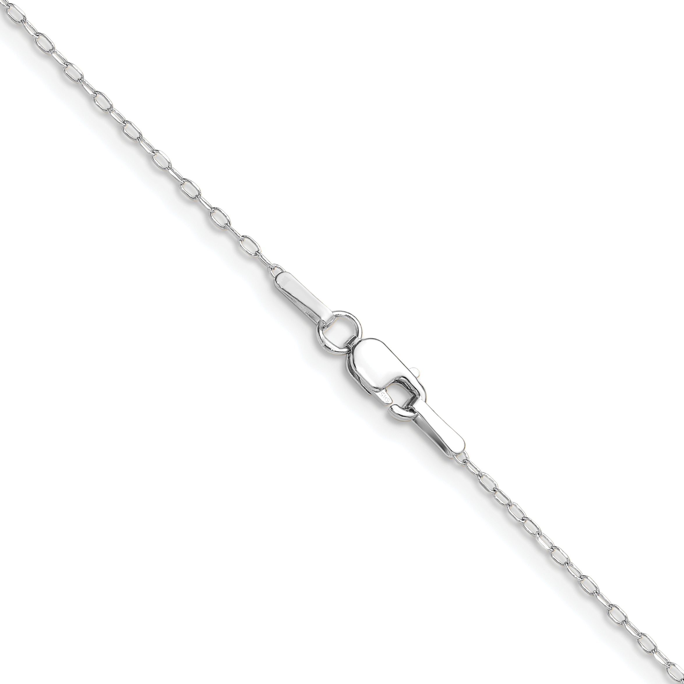 14k White Gold .8mm Diamond-Cut Forzantine Cable Chain