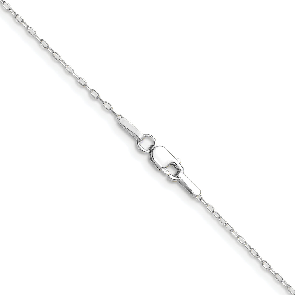 14K White Gold Solid Diamond-Cut Forzantine Chain Necklace 0.8mm