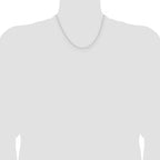 14K White Gold Solid Diamond-Cut Forzantine Chain Necklace 0.8mm