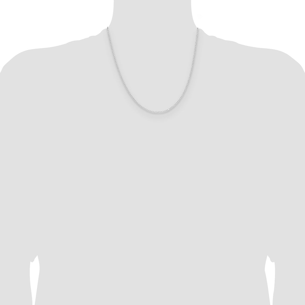 14k White Gold .8mm Diamond-Cut Forzantine Cable Chain