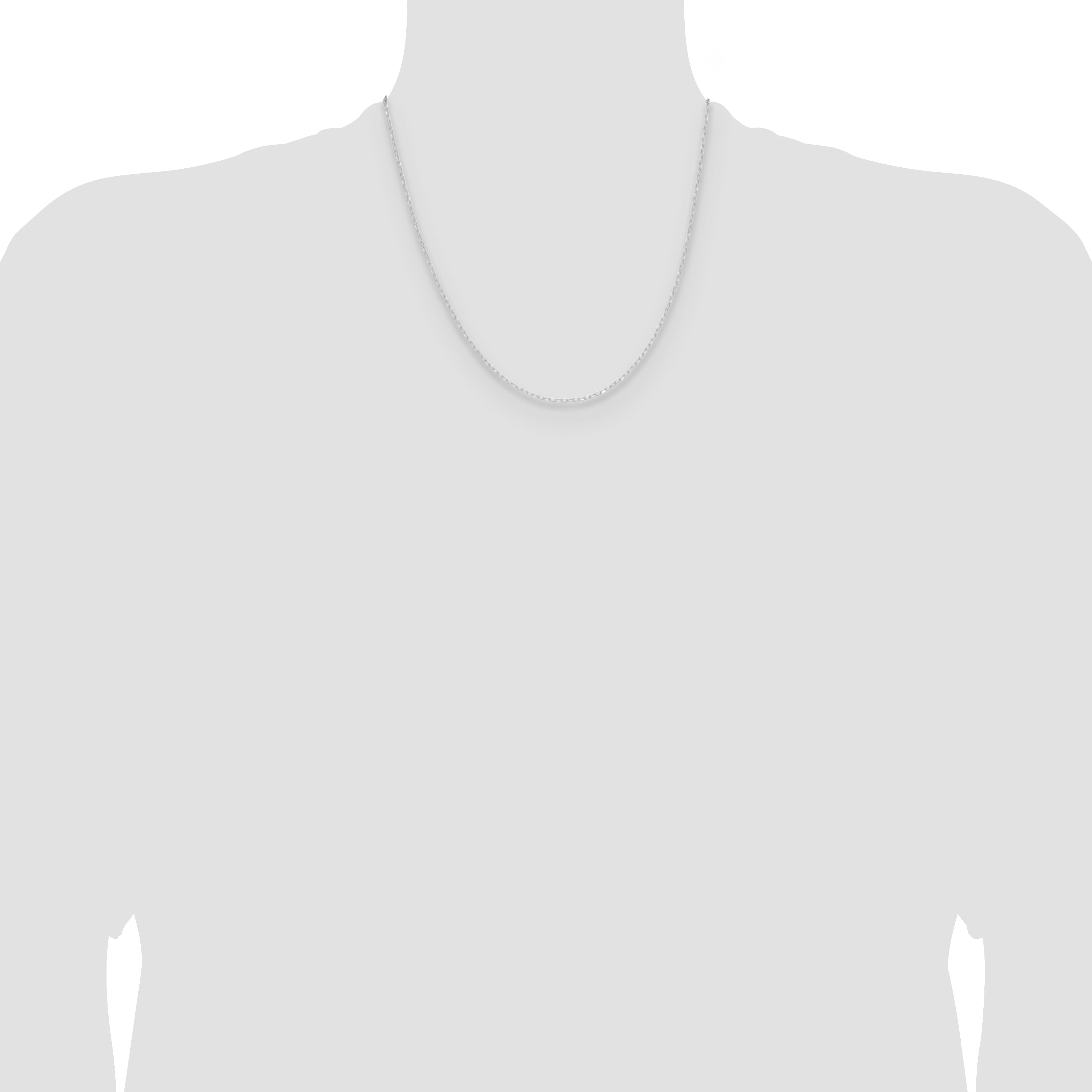 14k White Gold .8mm Diamond-Cut Forzantine Cable Chain