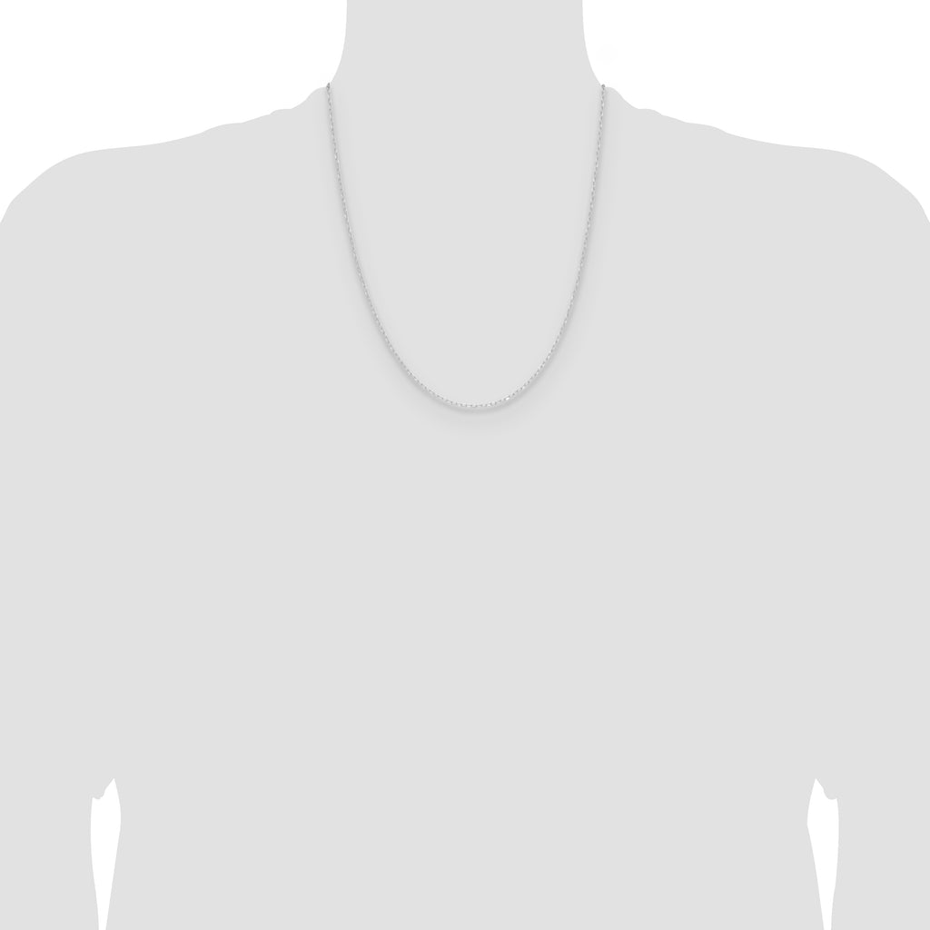 14k White Gold .8mm Diamond-Cut Forzantine Cable Chain