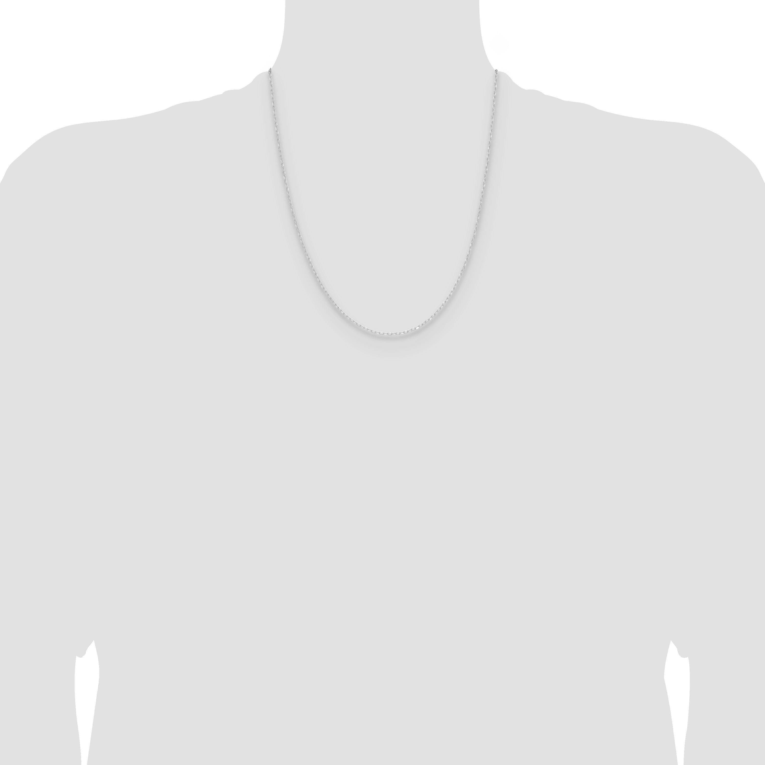 14k White Gold .8mm Diamond-Cut Forzantine Cable Chain