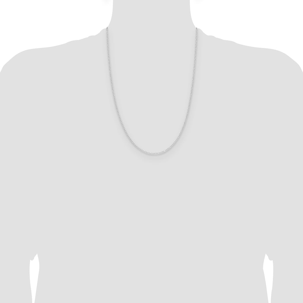 14k White Gold .8mm Diamond-Cut Forzantine Cable Chain